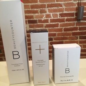 Beautycounter NIB peel, exfoliator, charcoal bar